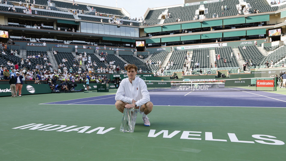  Tennis: ranking Atp, luned&igrave; storico con 4 italiani in top 20, Sinner avvicina Alcaraz 