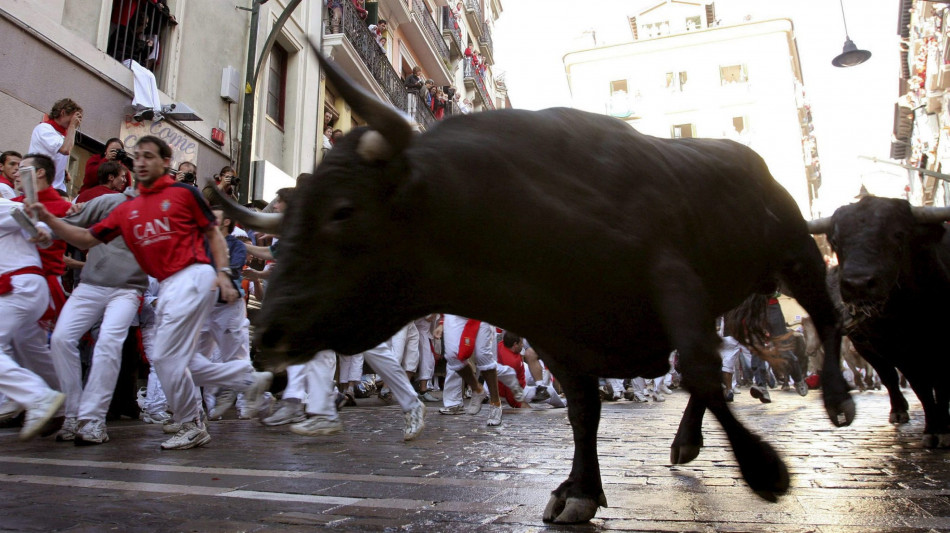 Un ferito per una cornata alla festa dei tori di Pamplona