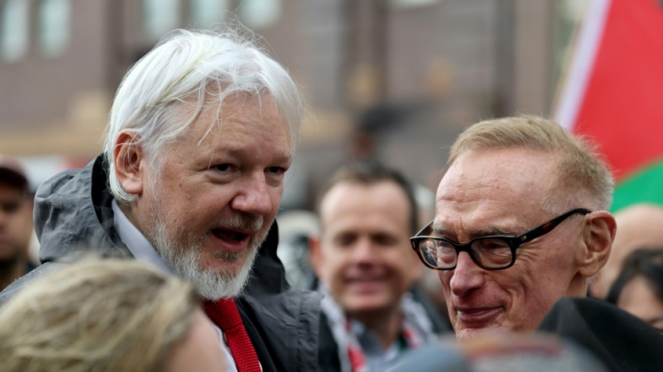 Assange joins pro-Palestinian protest on Sydney Harbour Bridge