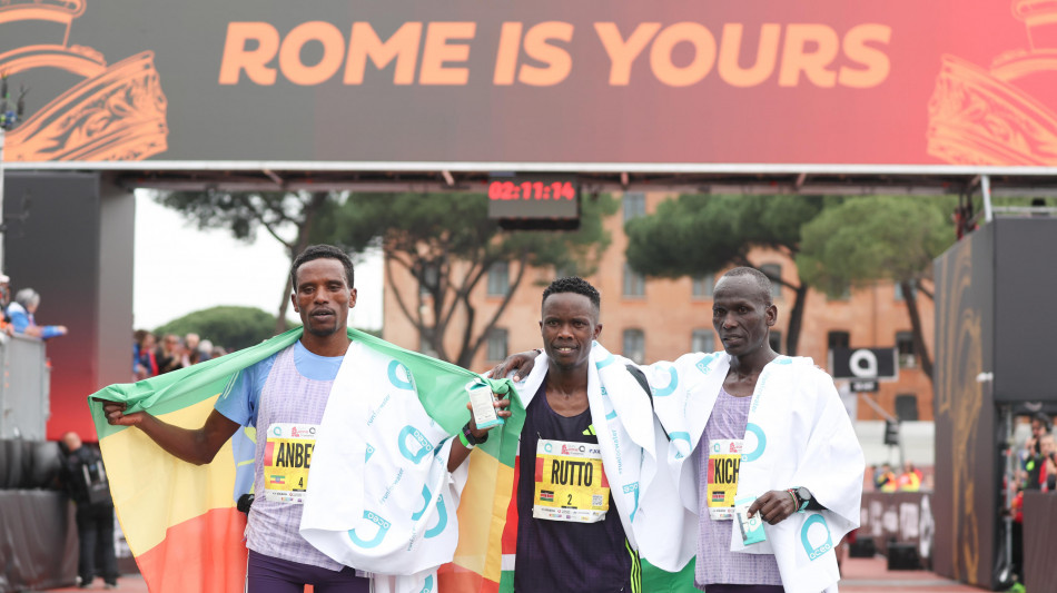 Atletica: Maratona di Roma, vince ancora il keniano Asbel Rutto