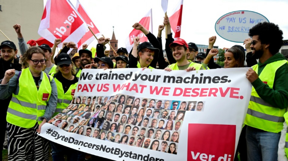 Protestaktion in Berlin gegen geplante K&uuml;ndigungen bei Onlinenetzwerk Tiktok 