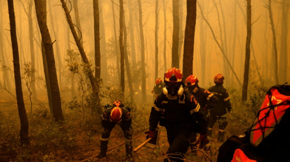  Los bomberos luchan por salvar un complejo tur&iacute;stico en Grecia en medio de fuertes vientos 