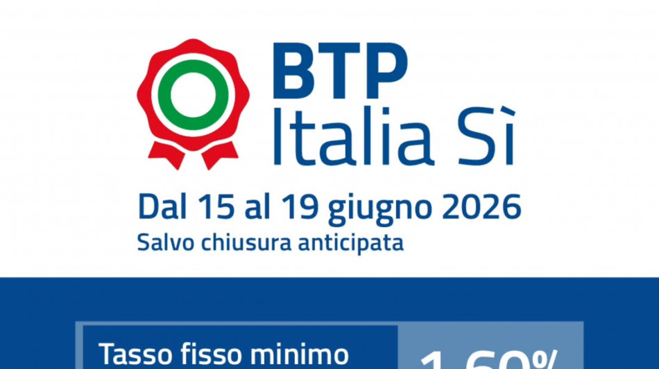  Il Btp Italia S&igrave; raccoglie oltre 1,53 miliardi nel terzo giorno 