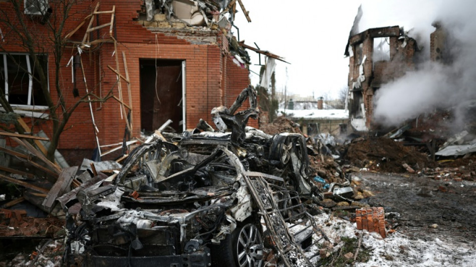  Kiev bombard&eacute;e par des missiles avant le quatri&egrave;me anniversaire de l'invasion russe 