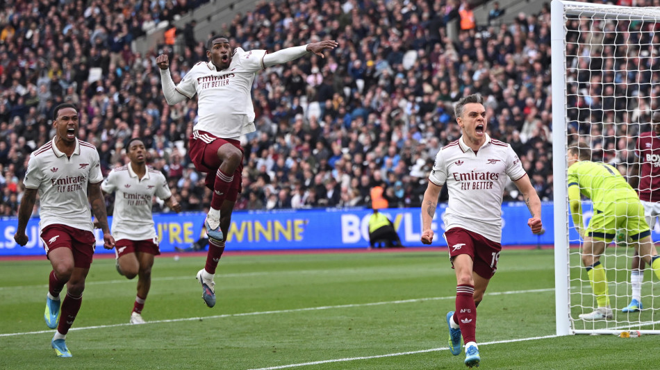  Premier: l'Arsenal batte il West Ham e si avvicina al titolo 
