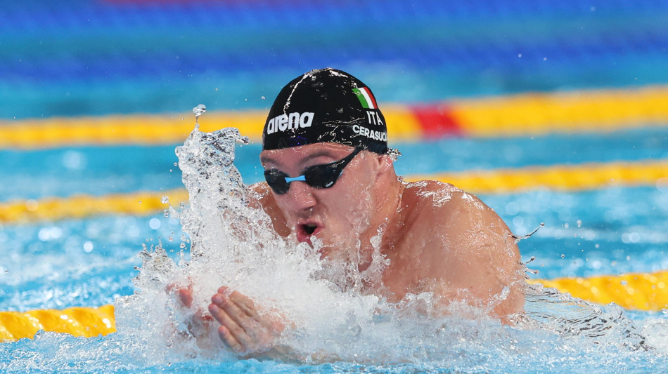 Mondiali nuoto:Cerasuolo 'valori da mia famiglia, atleta solido'