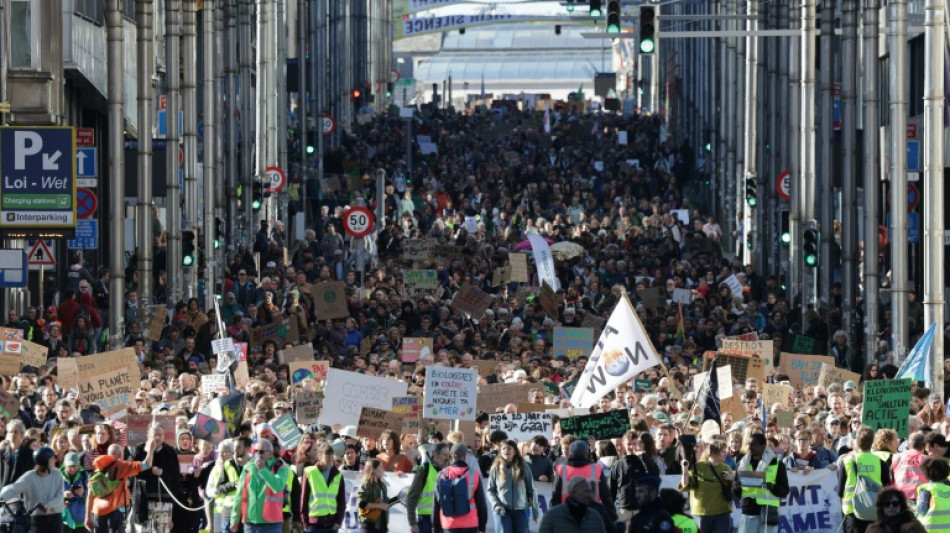  Tens of thousands urge climate action at Brussels demo 