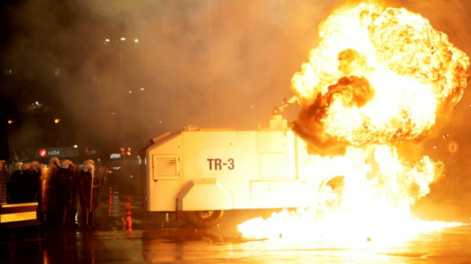 Police battle opposition protesters in Albanian capital 