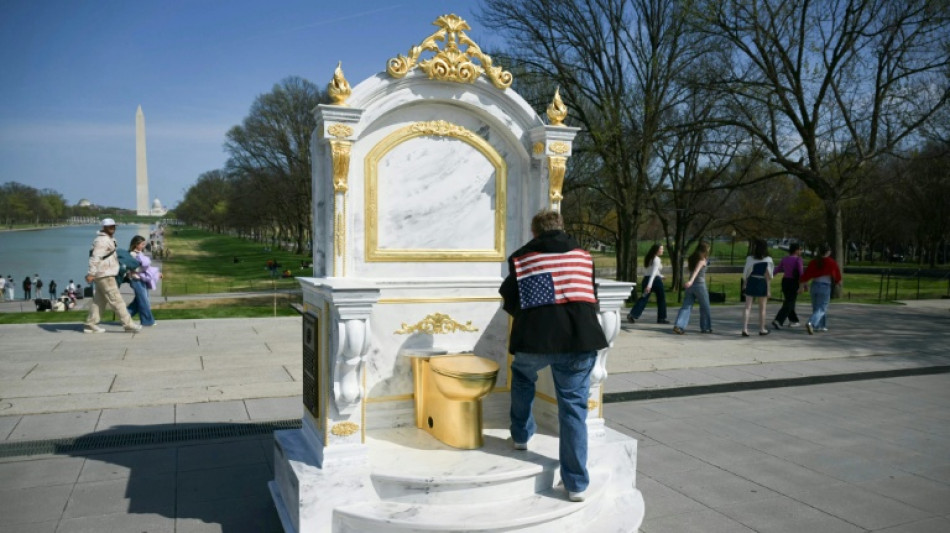  Washington: Goldene Toilette zum Protest gegen Trump aufgestellt 