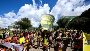 Des autochtones en cort&egrave;ge pour revendiquer leur droit &agrave; la terre &agrave; Brasilia 